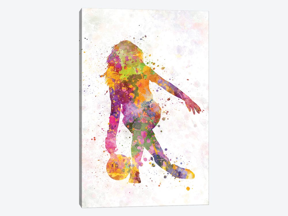 Bowling Female Silhouette by Paul Rommer 1-piece Canvas Art Print