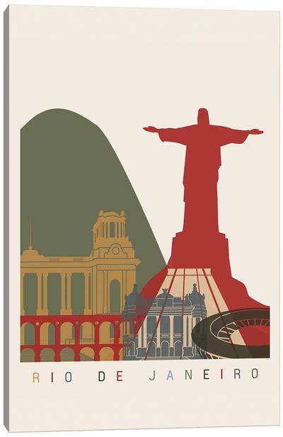Rio De Janeiro Skyline Poster Canvas Art Print - Brazil Art