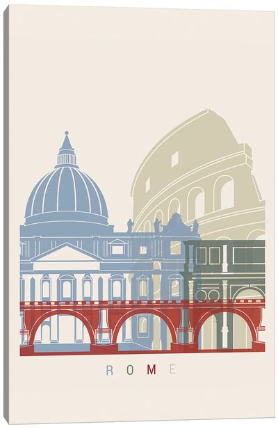 Rome Skyline Poster Canvas Art Print - Rome Skylines