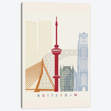 Rotterdam Skyline Poster Canvas Print #PUR1115} by Paul Rommer Art Print