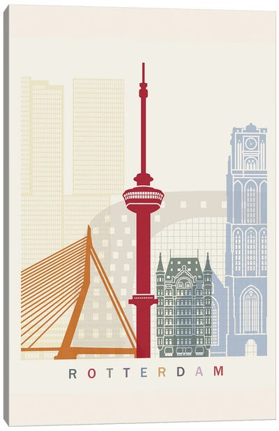 Rotterdam Skyline Poster Canvas Art Print