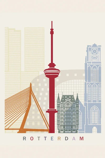 Rotterdam: Rotterdam Skyline Poster by Paul Rommer