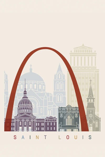 Saint Louis Skyline Poster by Paul Rommer multi panel art