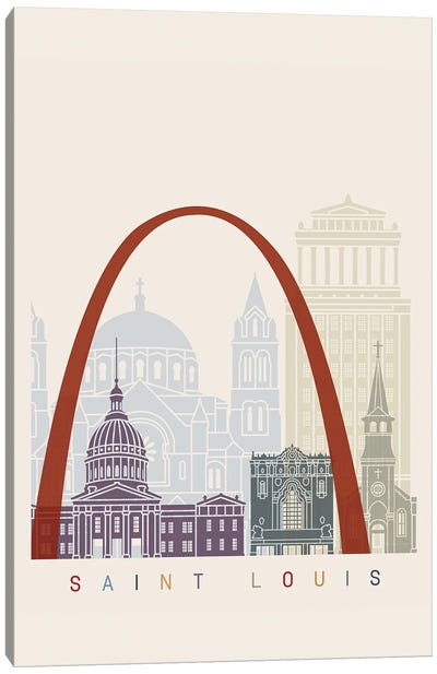 Saint Louis Skyline Poster Canvas Art Print - Paul Rommer