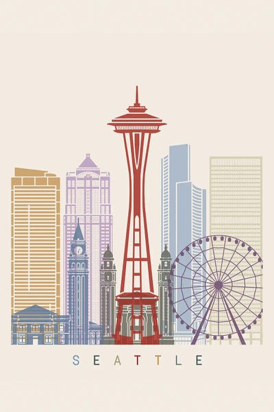 Washington: Seattle Skyline Poster by Paul Rommer