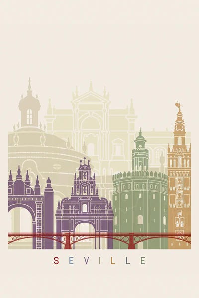 Andalusia: Seville II Skyline Poster by Paul Rommer