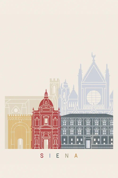 Siena Skyline Poster by Paul Rommer wall art