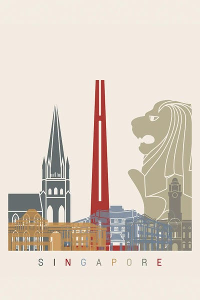 Singapore: Singapore Skyline Poster by Paul Rommer