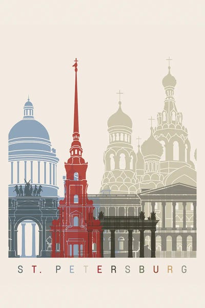 Russia: St Petersburg Skyline Poster by Paul Rommer