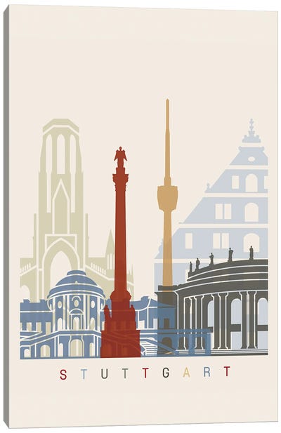 Stuttgart Skyline Poster Canvas Art Print