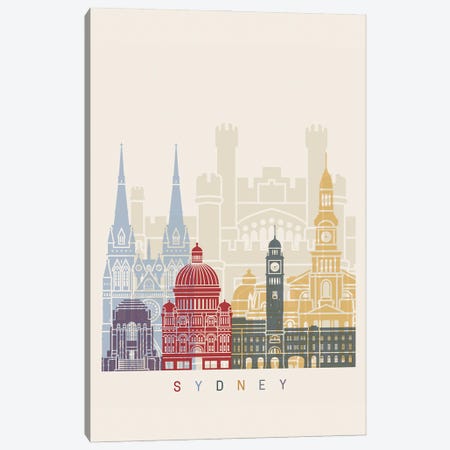 Sydney III Skyline Poster Canvas Print #PUR1136} by Paul Rommer Canvas Print
