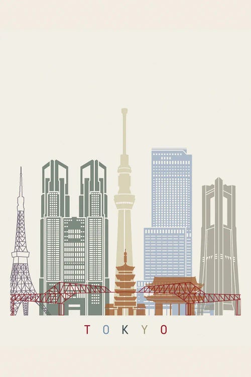 Tokyo II Skyline Poster