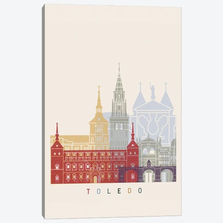 Toledo II Skyline Poster Canvas Print #PUR1140} by Paul Rommer Art Print