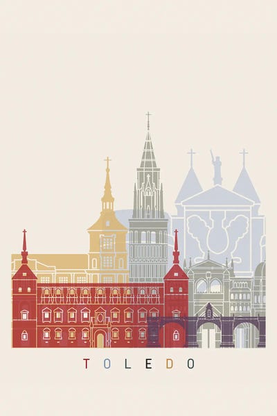 Toledo: Toledo II Skyline Poster by Paul Rommer