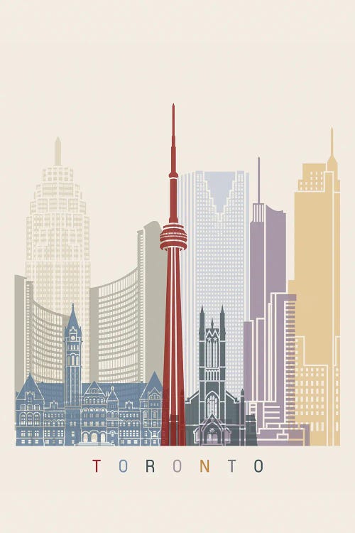 Toronto Skyline Poster by Paul Rommer wall art