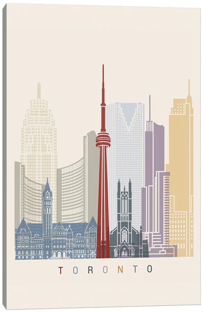 Toronto Skyline Poster Canvas Art Print