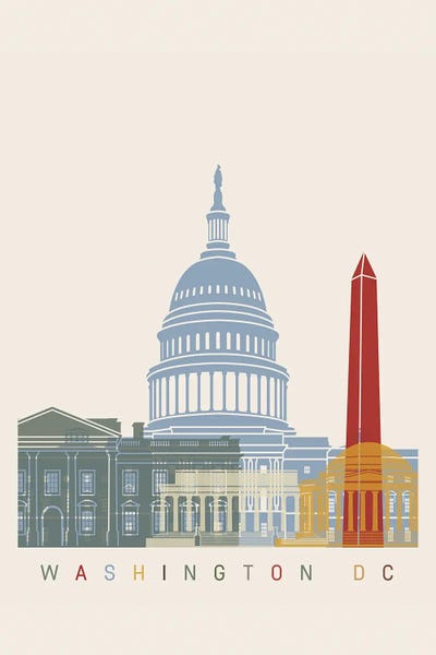 Paul Rommer: Washington Dc Skyline Poster by Paul Rommer