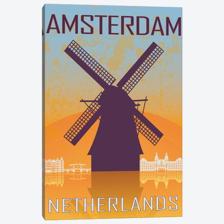 Amsterdam Vintage Poster Canvas Print #PUR1154} by Paul Rommer Canvas Print
