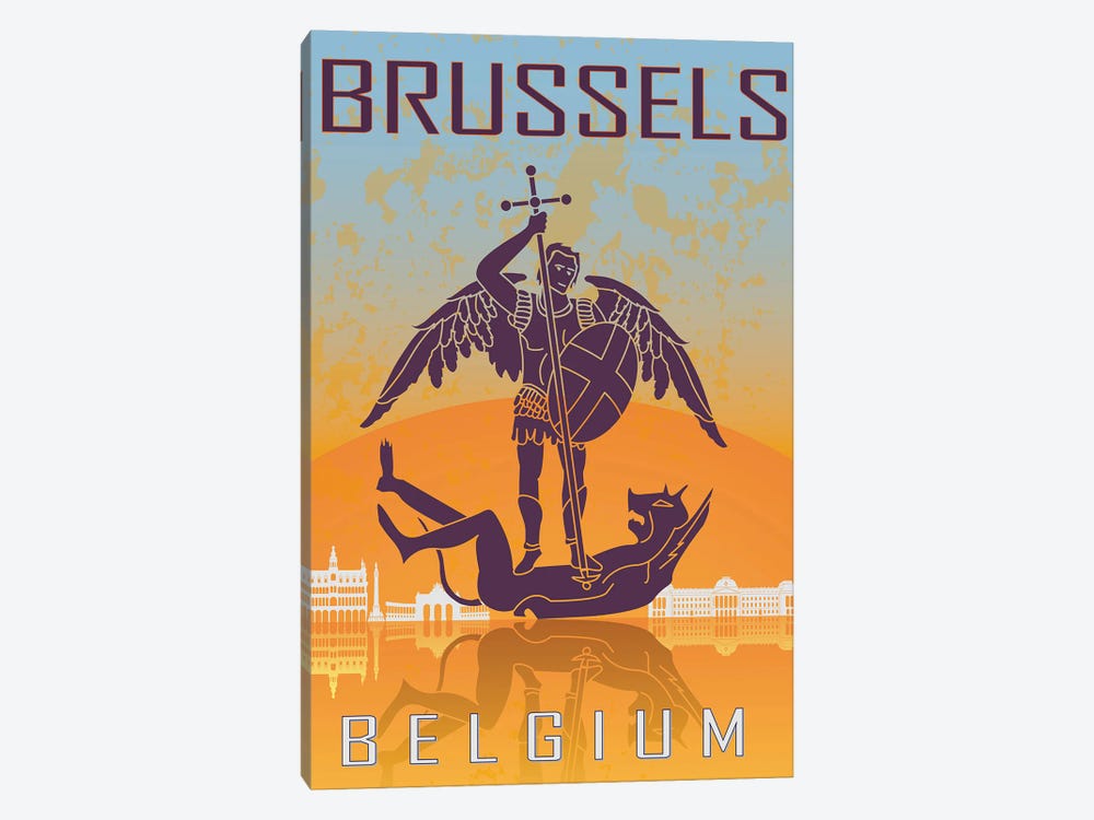 Brussels Vintage Poster by Paul Rommer 1-piece Canvas Artwork