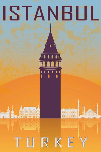 Istanbul Vintage Poster by Paul Rommer framed wall art