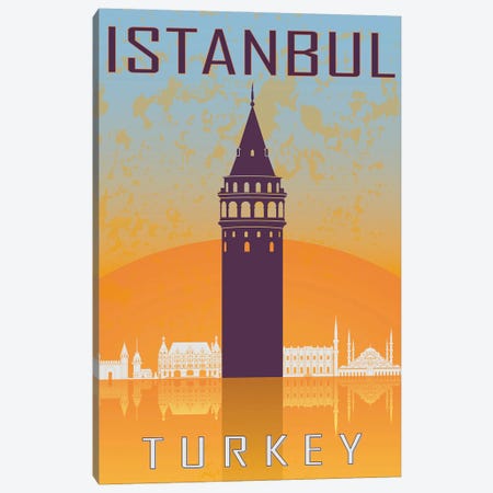 Istanbul Vintage Poster Canvas Print #PUR1159} by Paul Rommer Canvas Artwork