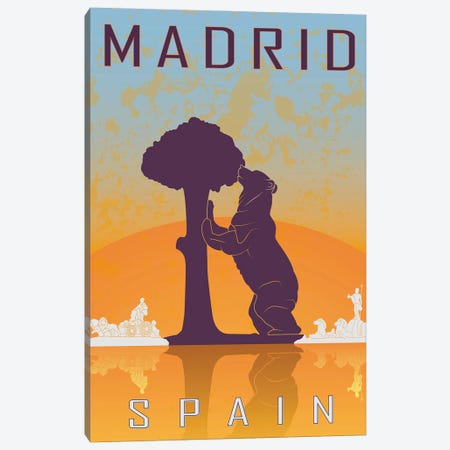 Madrid Vintage Poster Canvas Print #PUR1161} by Paul Rommer Canvas Art Print