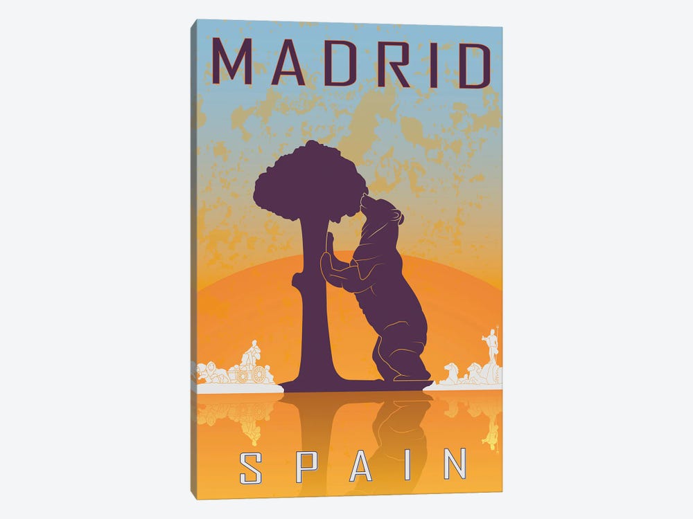 Madrid Vintage Poster by Paul Rommer 1-piece Canvas Art