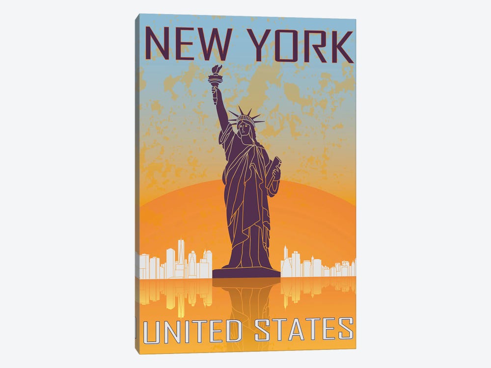 New York Vintage Poster by Paul Rommer 1-piece Canvas Wall Art