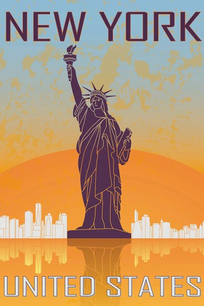 New York City Travel Posters: New York Vintage Poster by Paul Rommer