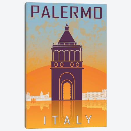 Palermo Vintage Poster Canvas Print #PUR1164} by Paul Rommer Canvas Wall Art