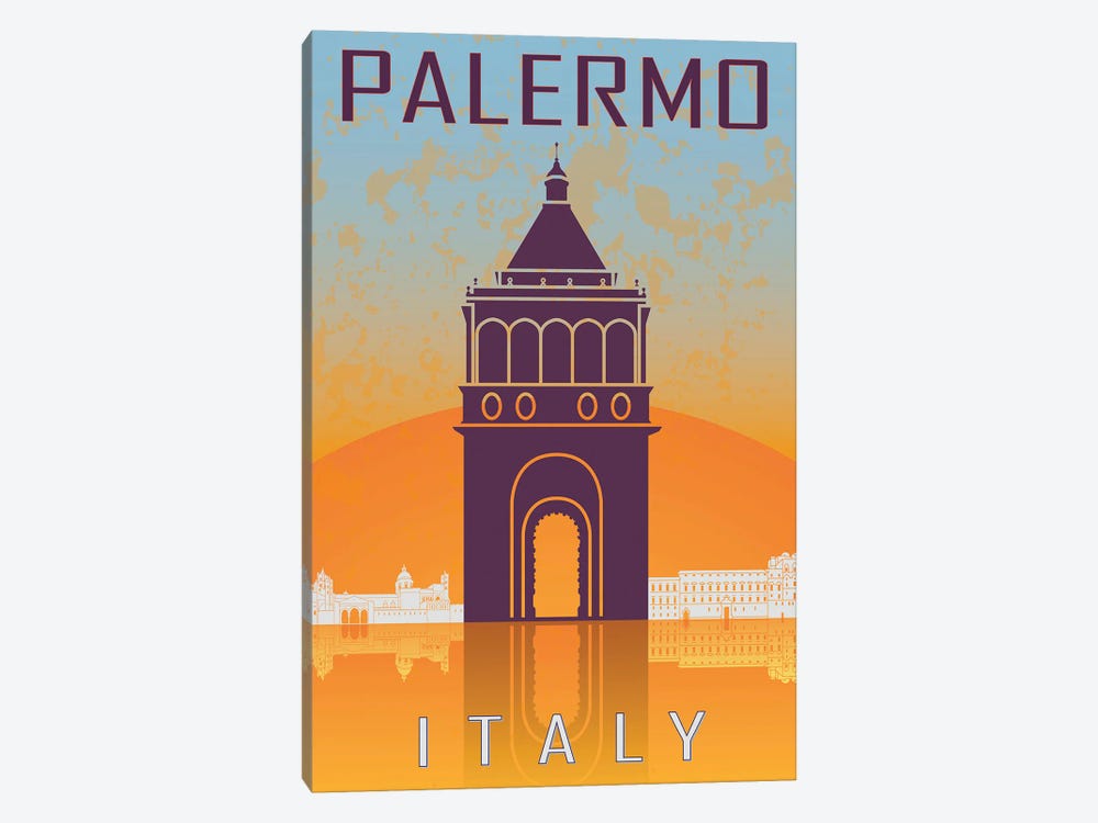 Palermo Vintage Poster by Paul Rommer 1-piece Canvas Print
