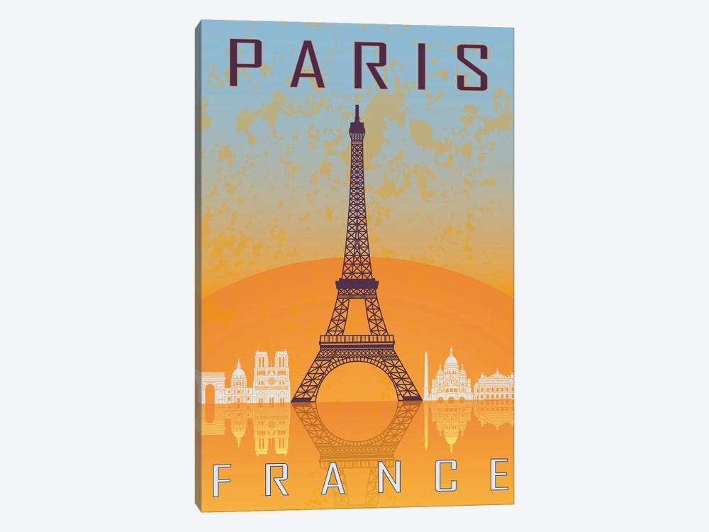 Paris Vintage Poster by Paul Rommer 1-piece Canvas Artwork