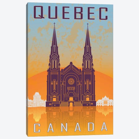 Quebec Vintage Poster Canvas Print #PUR1166} by Paul Rommer Canvas Art
