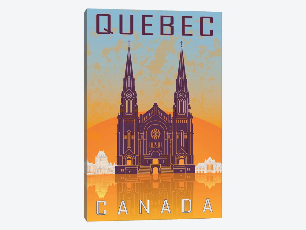 Quebec Vintage Poster by Paul Rommer 1-piece Canvas Print
