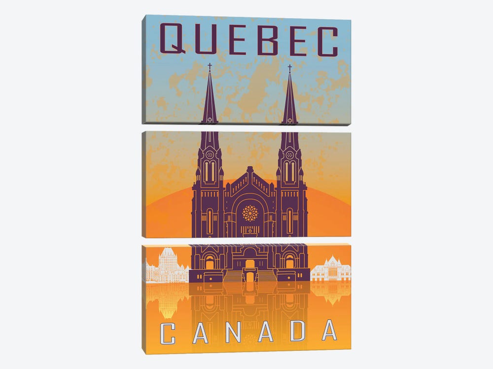 Quebec Vintage Poster by Paul Rommer 3-piece Art Print