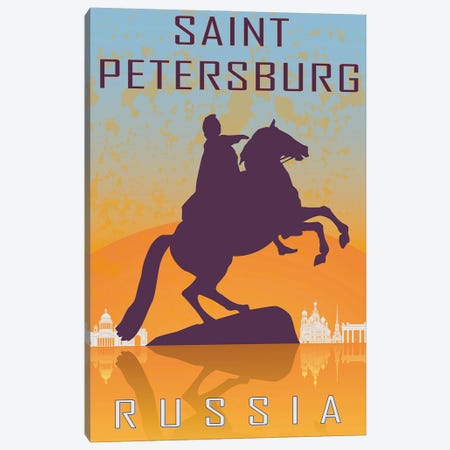 Saint Petersburg Vintage Poster Canvas Print #PUR1167} by Paul Rommer Canvas Artwork