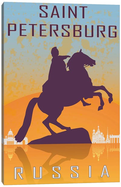 Saint Petersburg Vintage Poster Canvas Art Print - Saint Petersburg