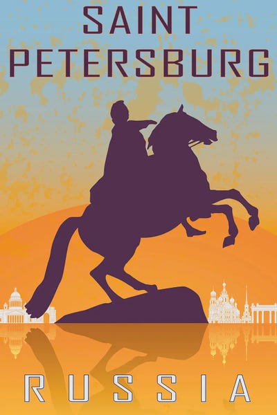 Saint Petersburg, Russia: Saint Petersburg Vintage Poster by Paul Rommer