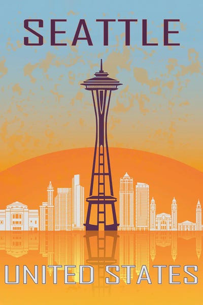 Seattle Travel Posters: Seattle Vintage Poster by Paul Rommer