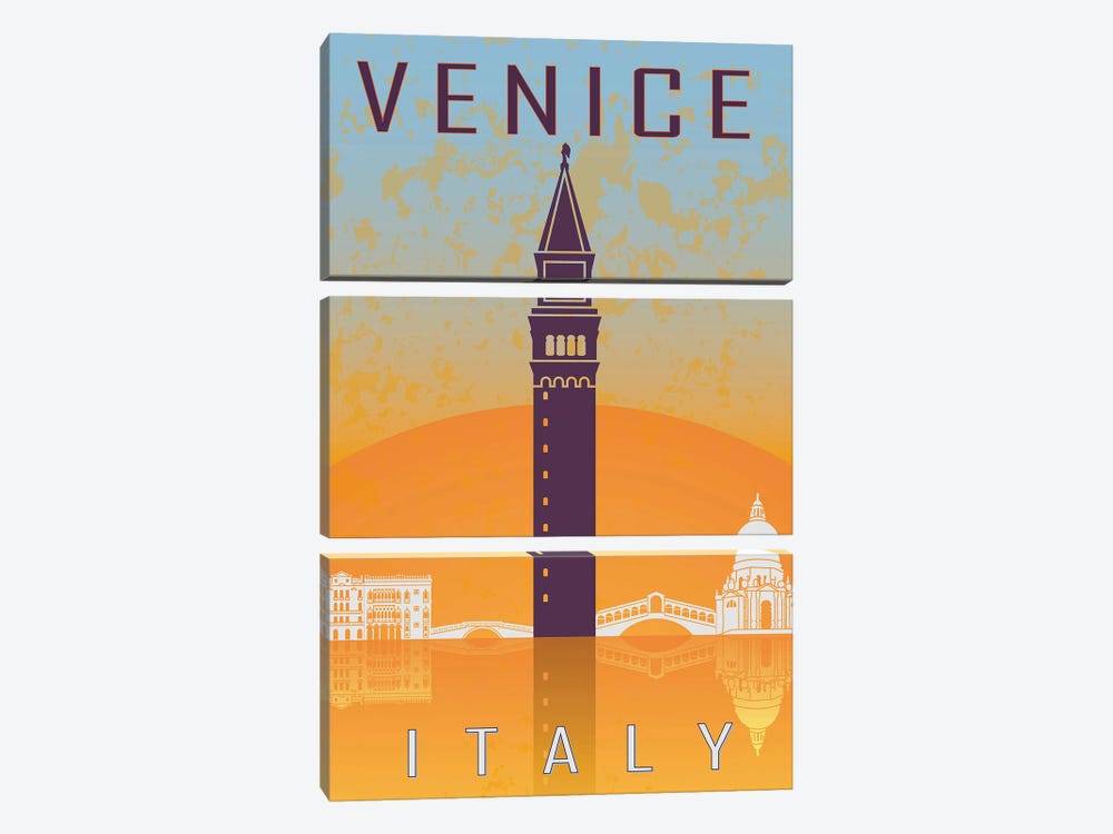 Venice Vintage Poster V2 by Paul Rommer 3-piece Canvas Art