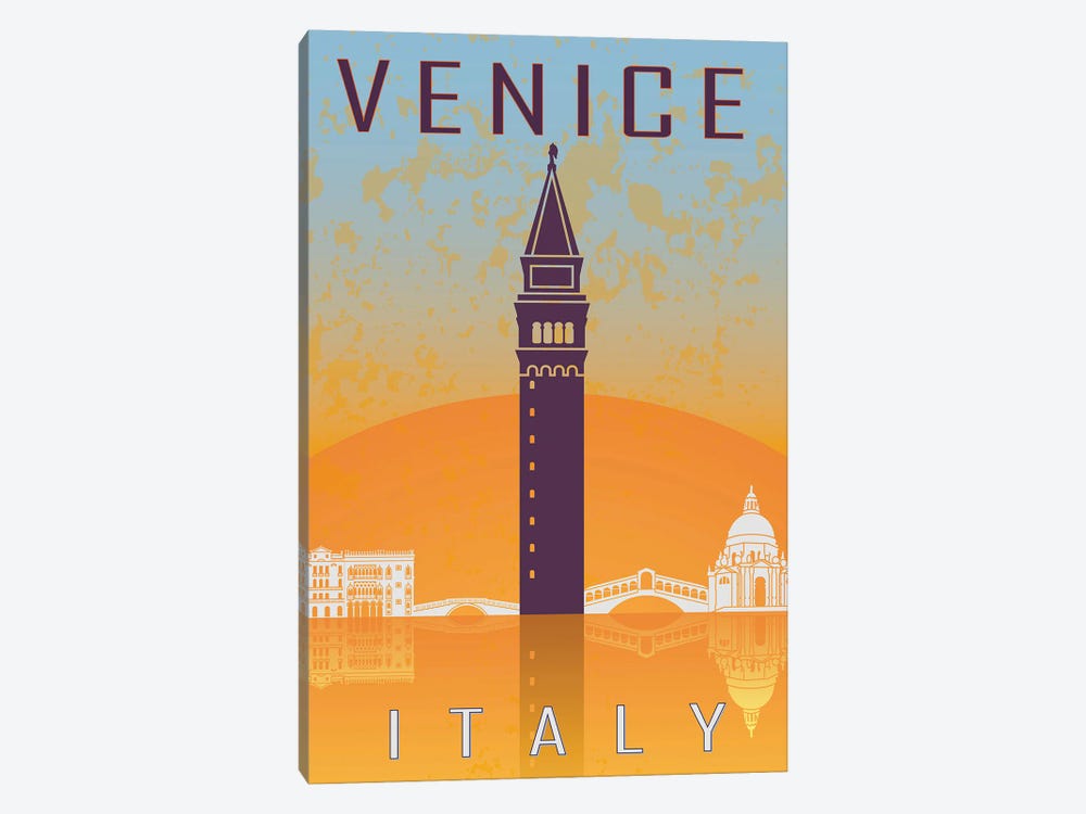 Venice Vintage Poster V2 by Paul Rommer 1-piece Canvas Artwork