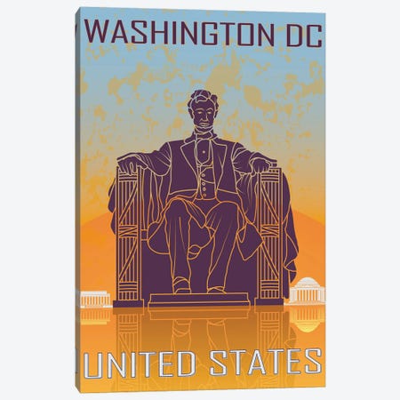 Washington Dc Vintage Poster Canvas Print #PUR1175} by Paul Rommer Canvas Print