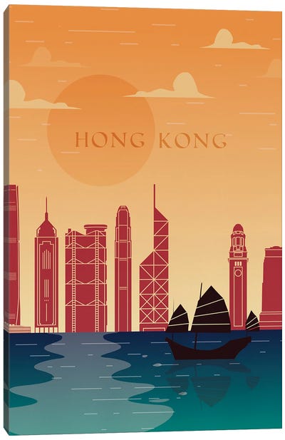 Hong Kong Vintage Poster Travel Canvas Art Print