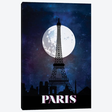 Paris Vintage Poster Travel Canvas Print #PUR1181} by Paul Rommer Canvas Print