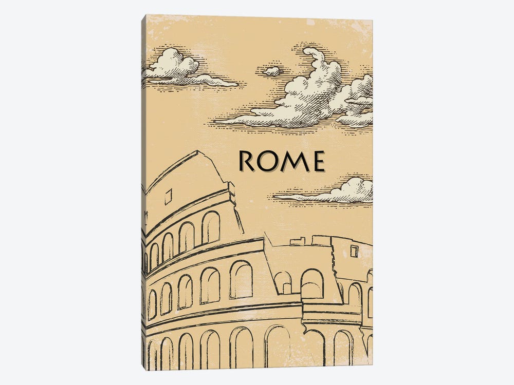 Rome Vintage Poster Travel by Paul Rommer 1-piece Canvas Print