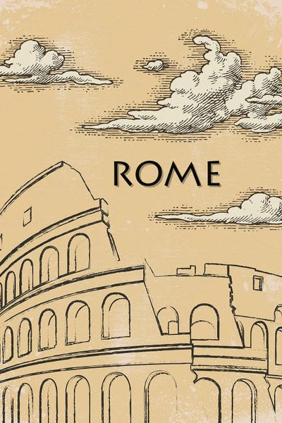Ancient Ruins: Rome Vintage Poster Travel by Paul Rommer