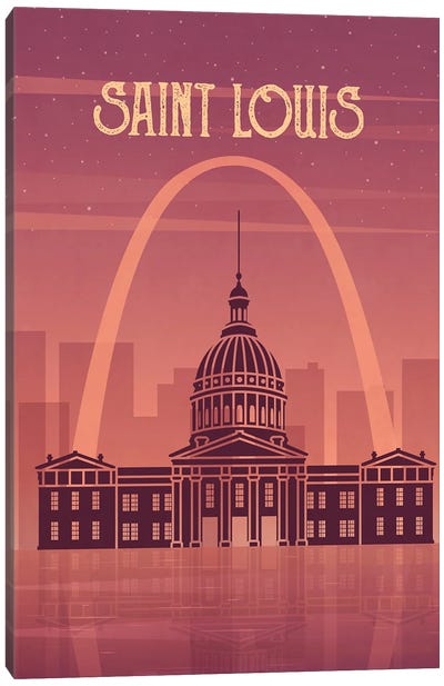 Saint Louis Vintage Poster Travel Canvas Art Print