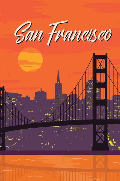 San Francisco Travel Posters: San Francisco Vintage Poster Travel by Paul Rommer
