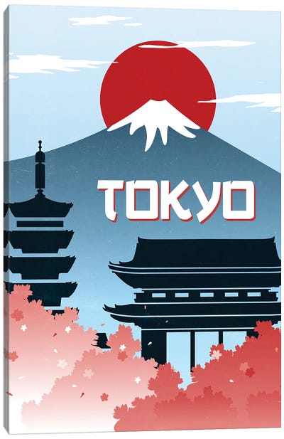 Tokyo Vintage Poster Travel Canvas Art Print - Asian Décor