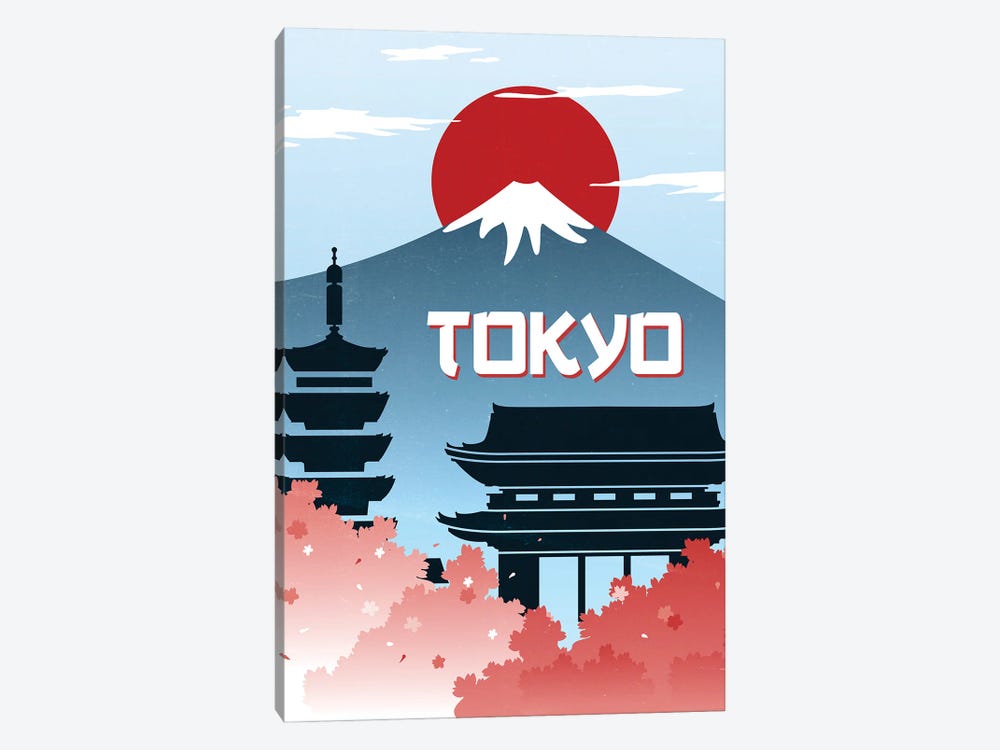 Tokyo Vintage Poster Travel by Paul Rommer 1-piece Canvas Art Print